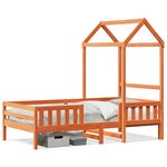 vidaXL Cadre de lit avec toit cire marron 80x200 cm bois massif de pin