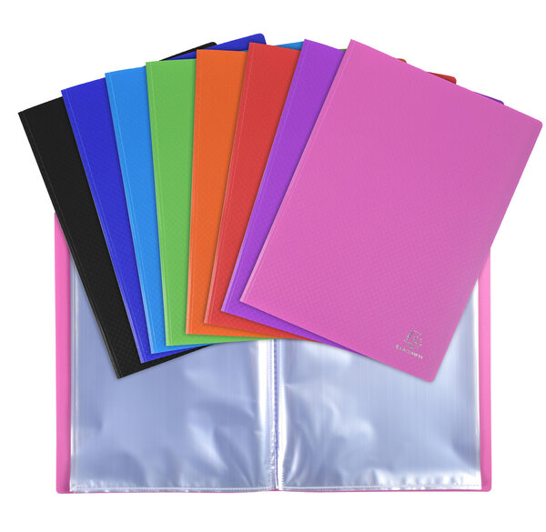 Protège-documents En Polypropylène 5/10e Opak Pochettes Cristal 40 Vues - A4 - Couleurs Assorties - X 20 - Exacompta