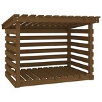 vidaXL Support bois de chauffage Marron miel 108x73x79 cm Bois pin