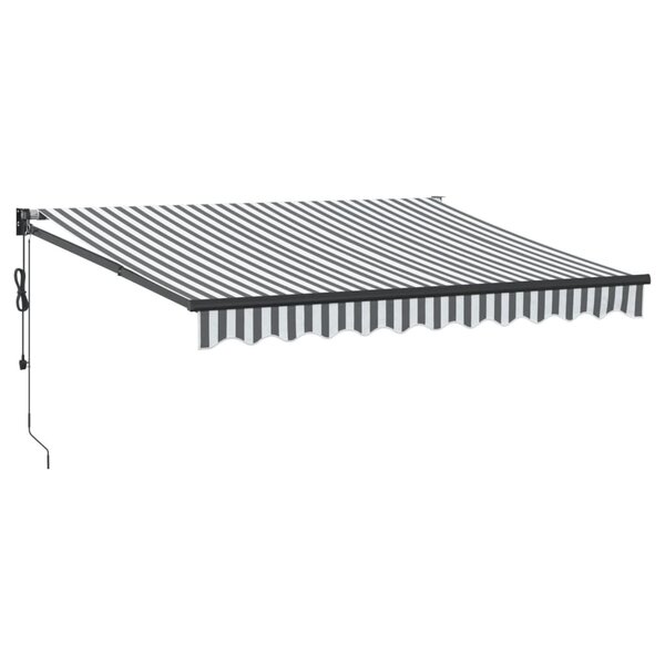 vidaXL Auvent rétractable anthracite/blanc 3x2 5 m tissu et aluminium