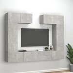 vidaXL Ensemble de meubles TV 6 Pièces Gris béton Bois d'ingénierie
