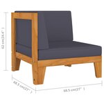vidaXL Salon de jardin 7 Pièces avec coussins Bois d'acacia solide