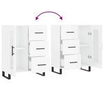 vidaXL Buffet Blanc brillant 69 5x34x90 cm Bois d'ingénierie