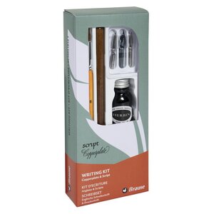 Set plumes 'écriture' avec Porte Plume Plumes Pinceau et Encre BRAUSE CALLIGRAPHIE