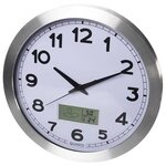 Perel Horloge murale 35 cm Blanc et argenté