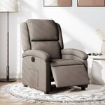 vidaXL Fauteuil inclinable électrique Taupe Tissu