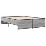 vidaXL Cadre de lit sonoma gris 135x190 cm bois d'ingénierie et métal