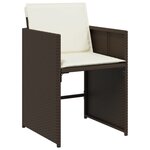 vidaXL Ensemble à manger de jardin et coussins 11 Pièces marron rotin
