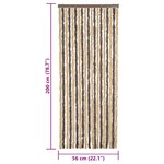 vidaXL Rideau anti-mouches marron foncé et beige 56x200 cm chenille