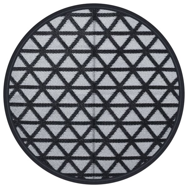 vidaXL Tapis d'extérieur noir Ø160 cm PP