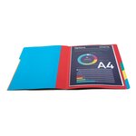 Trieur Harmonika® À Fenêtres Avec Élastiques Véritable Carte Lustrée 6 Compartiments - Rouge - X 8 - Exacompta