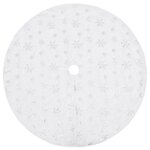 vidaXL Jupe de sapin de Noël de luxe Blanc 150 cm Fausse fourrure
