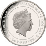 Pièce de monnaie en Argent 5 Dollars g 31.1 (1 oz) Millésime 2023 Lunar Year Solomon Islands RABBIT