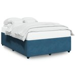 vidaXL Cadre de lit bleu 160x200 cm velours