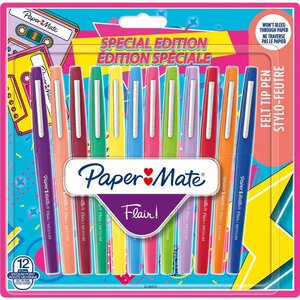 Stylo feutre Flair RETRO étui de 12 Paper Mate