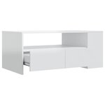 vidaXL Table basse blanc brillant 102x55x42 cm bois d'ingénierie