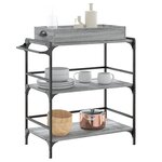 vidaXL Chariot de cuisine sonoma gris 81 5x41x92 5cm bois d'ingénierie