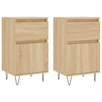 vidaXL Buffets 2 Pièces chêne sonoma 40x35x70 cm bois d'ingénierie