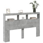 vidaXL Armoire tête de lit avec LED gris béton 160x17x102 cm