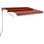 vidaXL Auvent manuel rétractable sur pied 350x250 cm Orange et marron