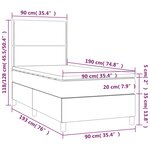 vidaXL Sommier à lattes de lit avec matelas et LED Noir 90x190 cm