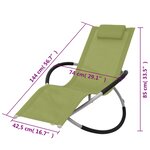 vidaXL Chaise longue géométrique d'extérieur Acier Vert