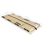 vidaXL Sommier à lattes avec 28 lattes 7 zones 90 x 200 cm