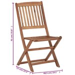 vidaXL Chaises pliables de jardin 6 Pièces avec coussins Bois d'acacia