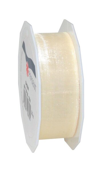 Organza sheer 25-m-rouleau 25 mm créme