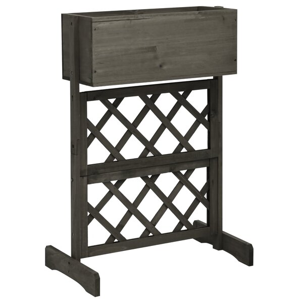 vidaXL Jardinière à treillis de jardin Gris 45x30x74 cm Bois de sapin