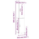 vidaXL Buffet haut Blanc 34 5x34x180 cm Bois d'ingénierie
