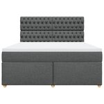 vidaXL Sommier à lattes de lit avec matelas Gris foncé 180x200cm Tissu