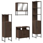 vidaXL Ensemble de meubles de salle de bain 4 Pièces Chêne marron