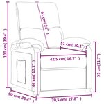 vidaXL Fauteuil inclinable Crème Tissu