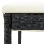 vidaXL Ensemble de bar de jardin 5 Pièces et coussins Résine tressée Noir