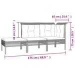 vidaXL Salon de jardin 7 Pièces avec coussins Gris Résine tressée