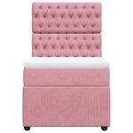 vidaXL Sommier à lattes de lit avec matelas Rose 90x190 cm Velours