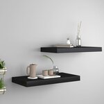 vidaXL Étagères murales flottantes 2 Pièces noir 50x23x3 8 cm MDF