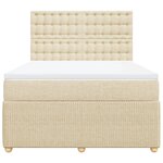 vidaXL Sommier à lattes de lit avec matelas Crème 140x190 cm Tissu