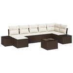 vidaXL Ensemble de 7 pièces de canapé de jardin avec coussins en gris rotin synthétique