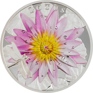Pièce de monnaie en Argent 10 Dollars g 62.2 (2 oz) Millésime 2022 Flowers LOTUS