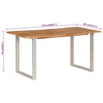 vidaXL Table de salle à manger 154x80x76 cm Bois d'acacia solide