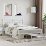vidaXL Cadre de lit métal avec tête de lit blanc 140x190 cm
