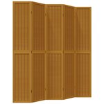 vidaXL Cloison de séparation 5 panneaux marron bois paulownia massif