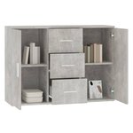 vidaXL Buffet Gris béton 91x29 5x65 cm Bois d'ingénierie