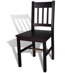 vidaXL Chaises à manger lot de 4 marron foncé pinède