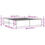 vidaXL Cadre de lit sonoma gris 180x200 cm bois d'ingénierie et métal