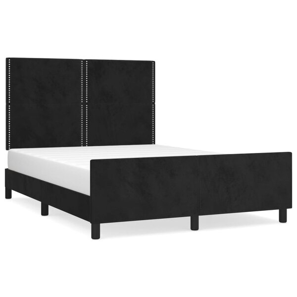 vidaXL Cadre de lit avec tête de lit Noir 140x190 cm Velours