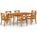 vidaXL Ensemble à manger de jardin 7 Pièces Bois d'acacia solide