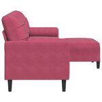 vidaXL Canapé à 3 places et repose-pieds Rouge bordeaux 210 cm Velours